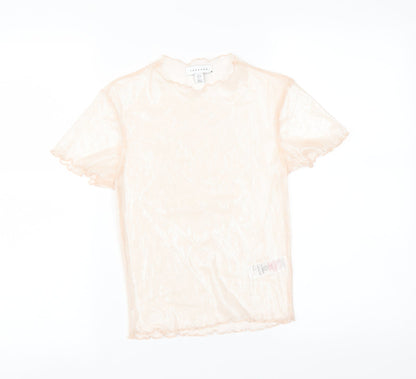 Womens UK Size 6 Topshop Pink Basic T-Shirt