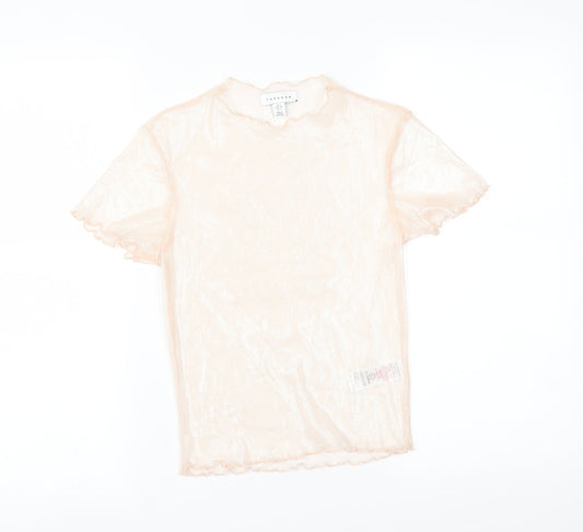 Womens UK Size 6 Topshop Pink Basic T-Shirt