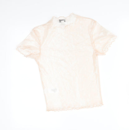 Womens UK Size 6 Topshop Pink Basic T-Shirt