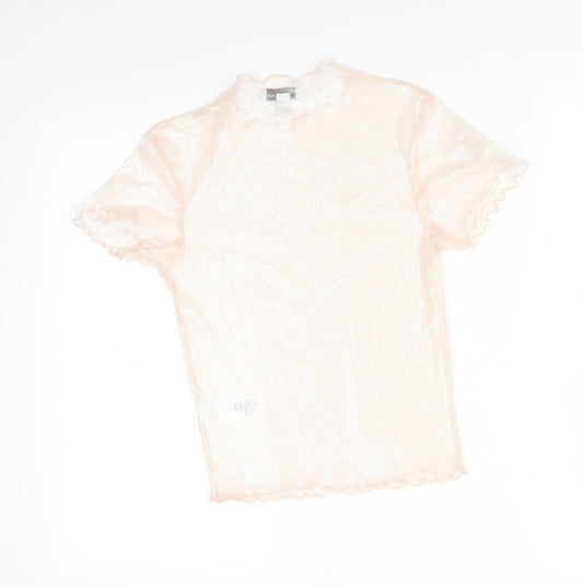 Womens UK Size 6 Topshop Pink Basic T-Shirt