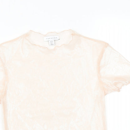 Womens UK Size 6 Topshop Pink Basic T-Shirt