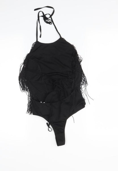 PRETTYLITTLETHING Womens Black   Bodysuit One-Piece Size 4