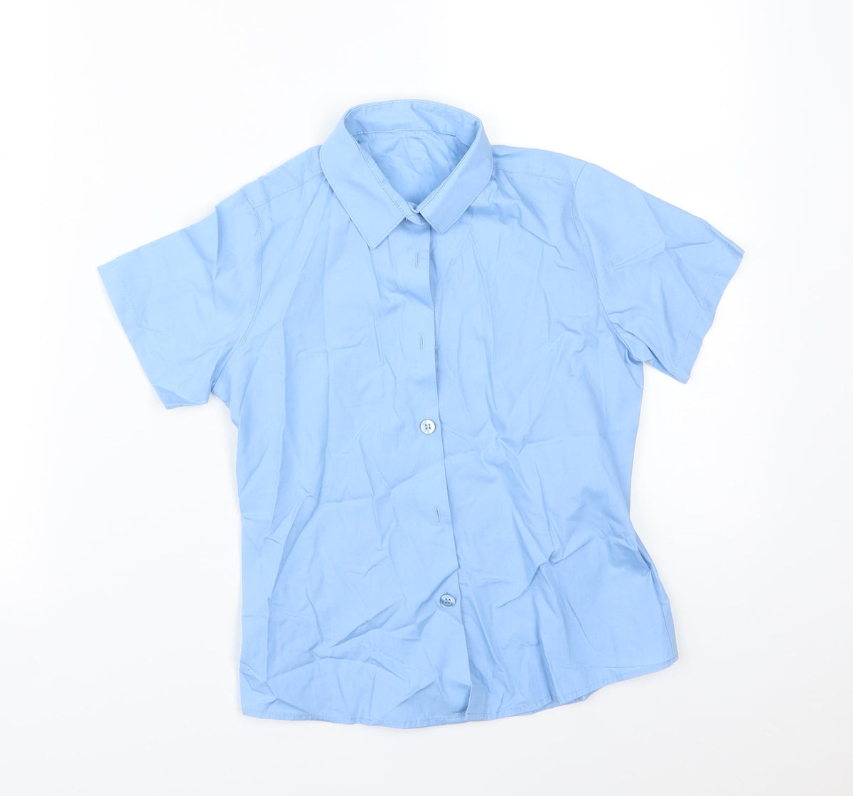 Additional front view of George boys’ blue basic button-up, size 7-8, years