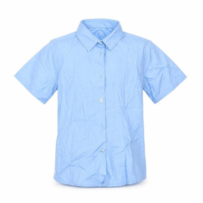 Front view of George boys’ blue basic button-up, size 7-8, years