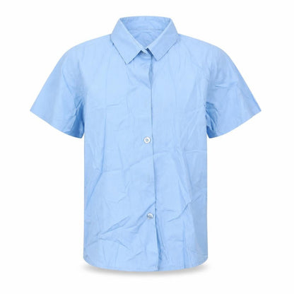 Front view of George boys’ blue basic button-up, size 7-8, years