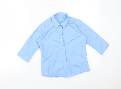 Additional front view of George boys’ blue basic button-up, size 7-8, years