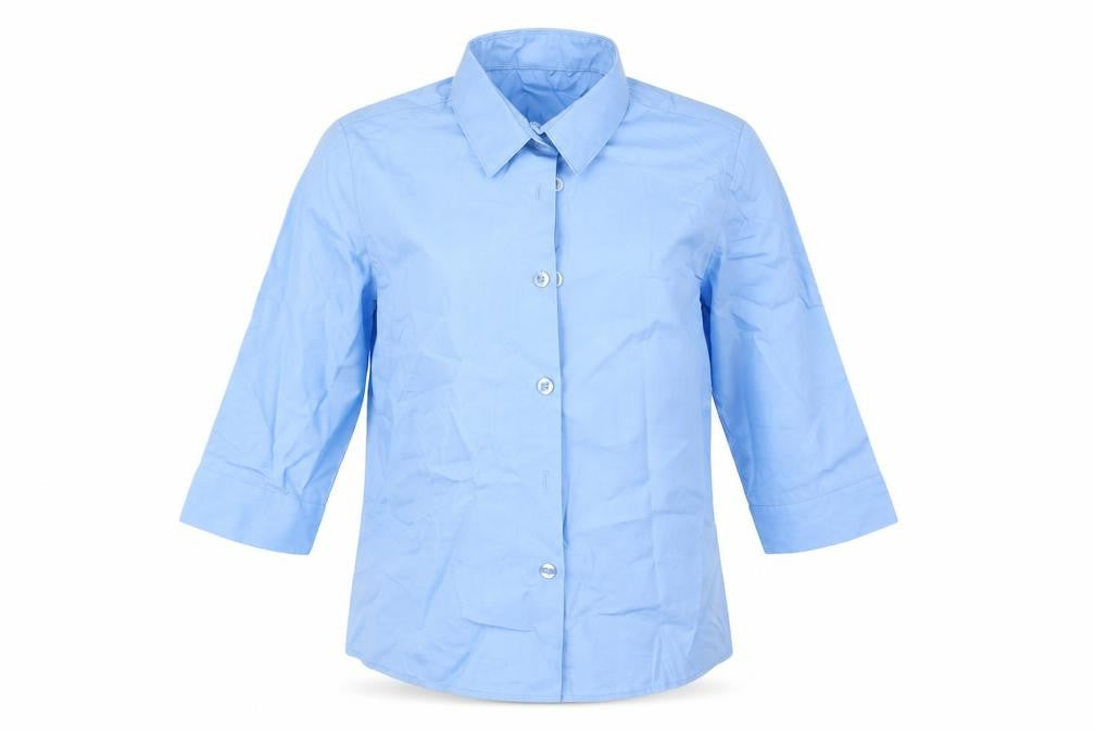Front view of George boys’ blue basic button-up, size 7-8, years