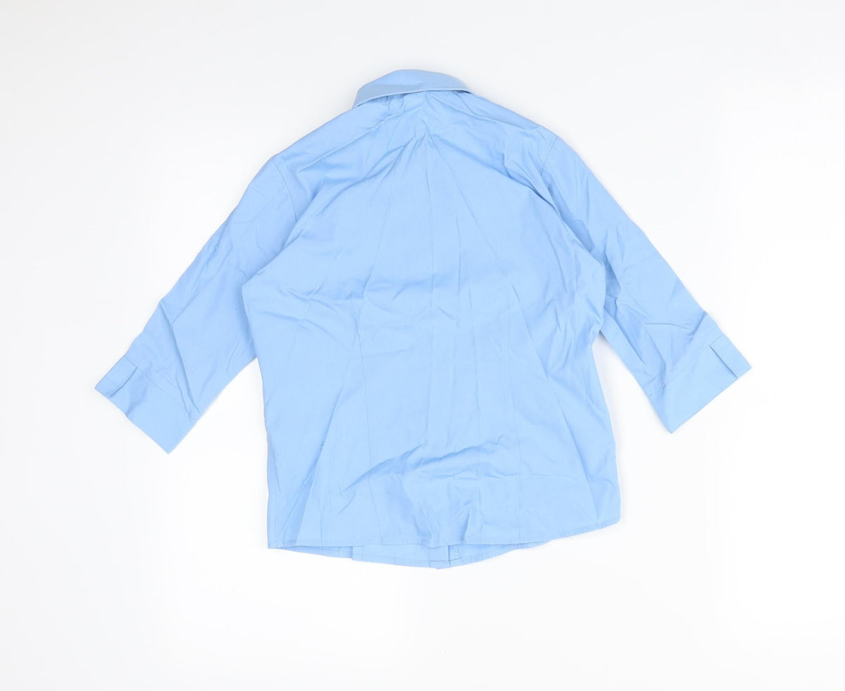 Back view of George boys’ blue basic button-up, size 7-8, years