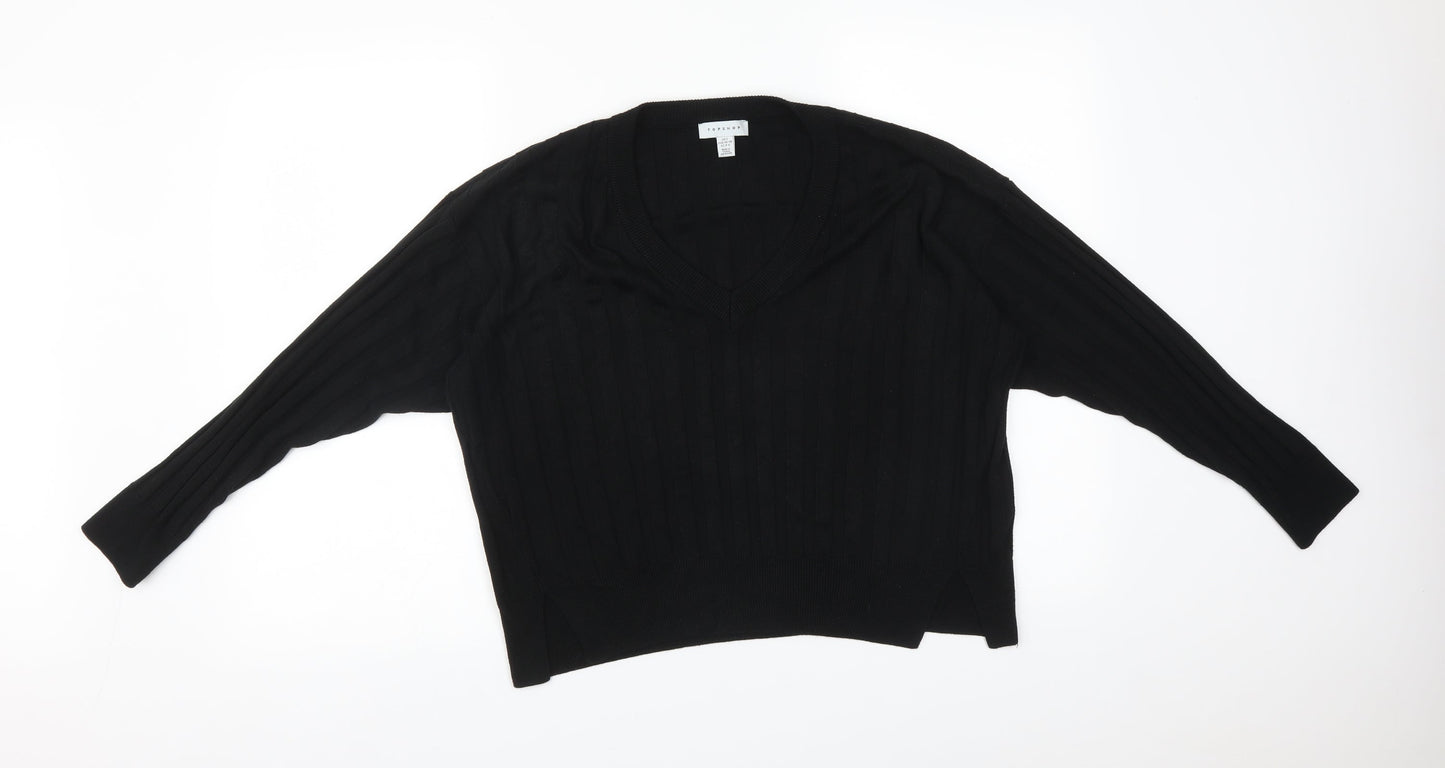 Womens UK Size S Topshop Black Basic T-Shirt