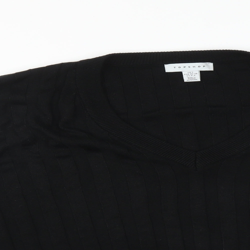 Womens UK Size S Topshop Black Basic T-Shirt