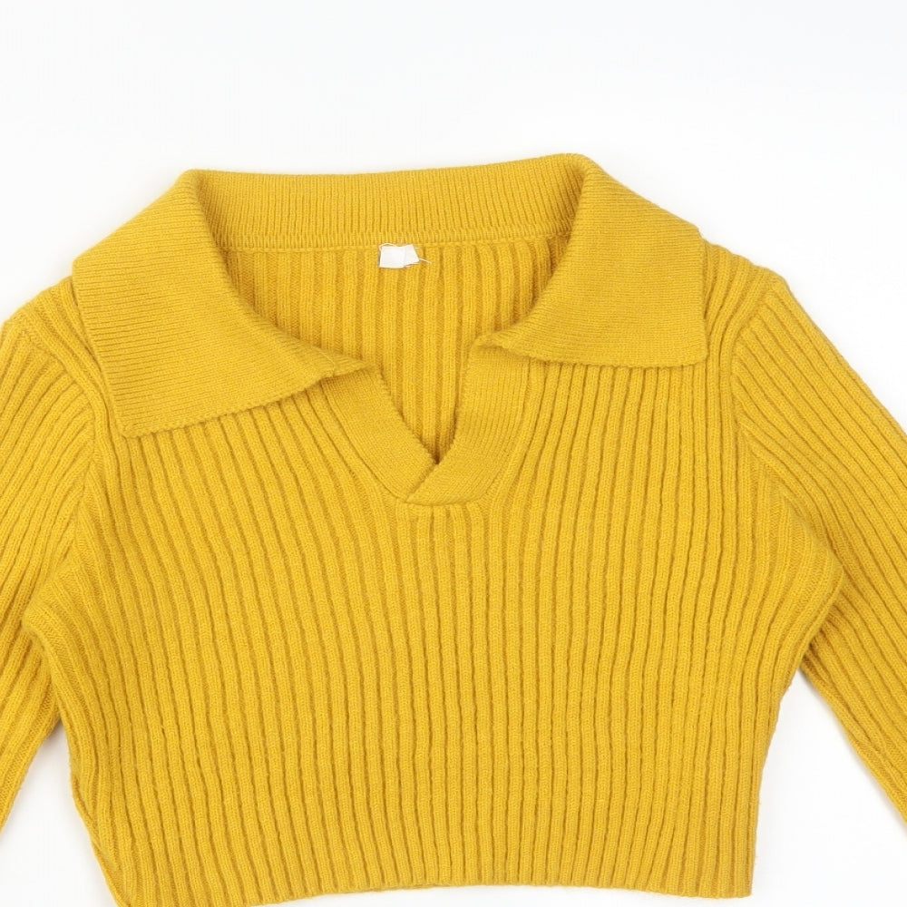 Womens UK Size  Preworn Yellow Basic T-Shirt