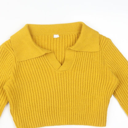 Womens UK Size  Preworn Yellow Basic T-Shirt