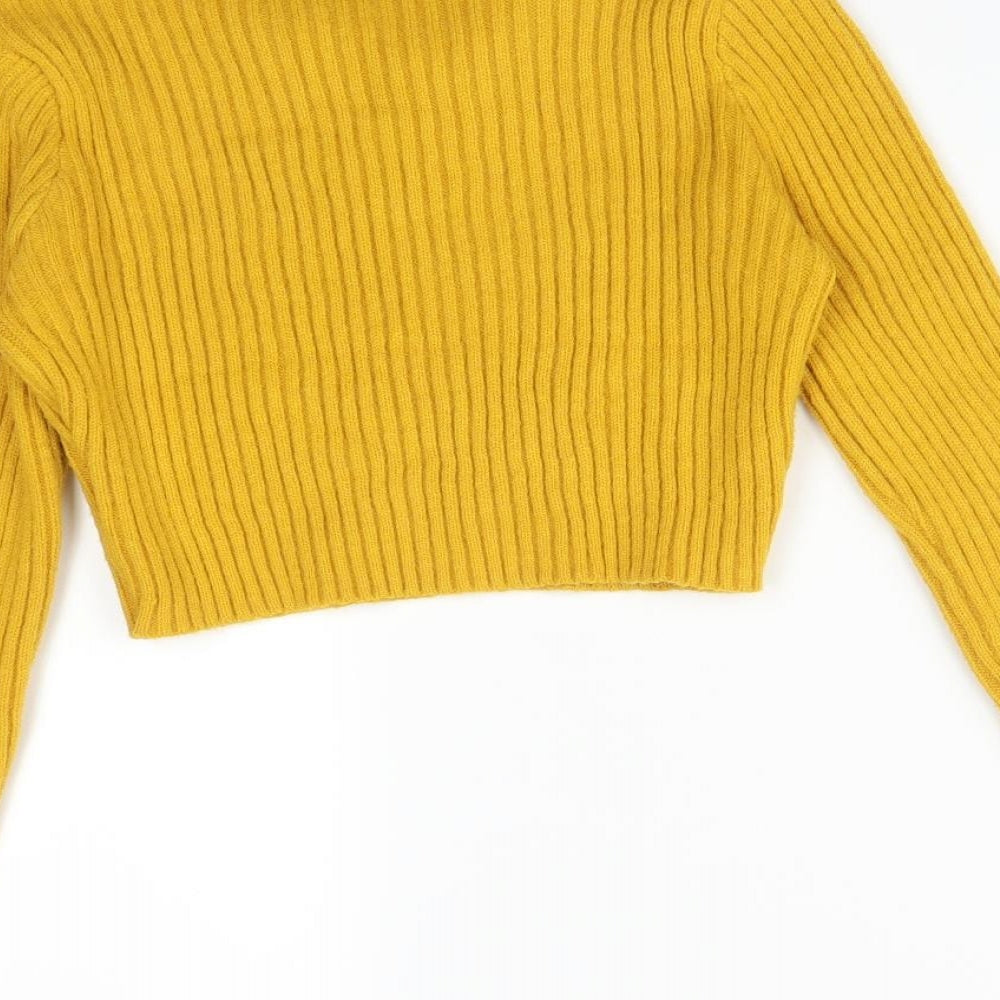 Womens UK Size  Preworn Yellow Basic T-Shirt