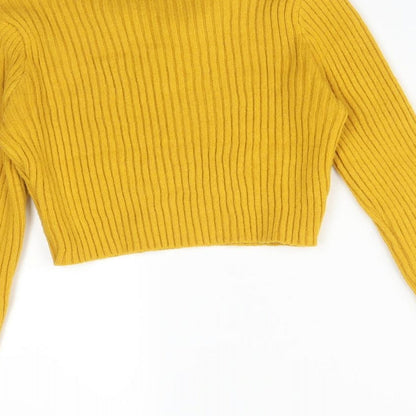 Womens UK Size  Preworn Yellow Basic T-Shirt