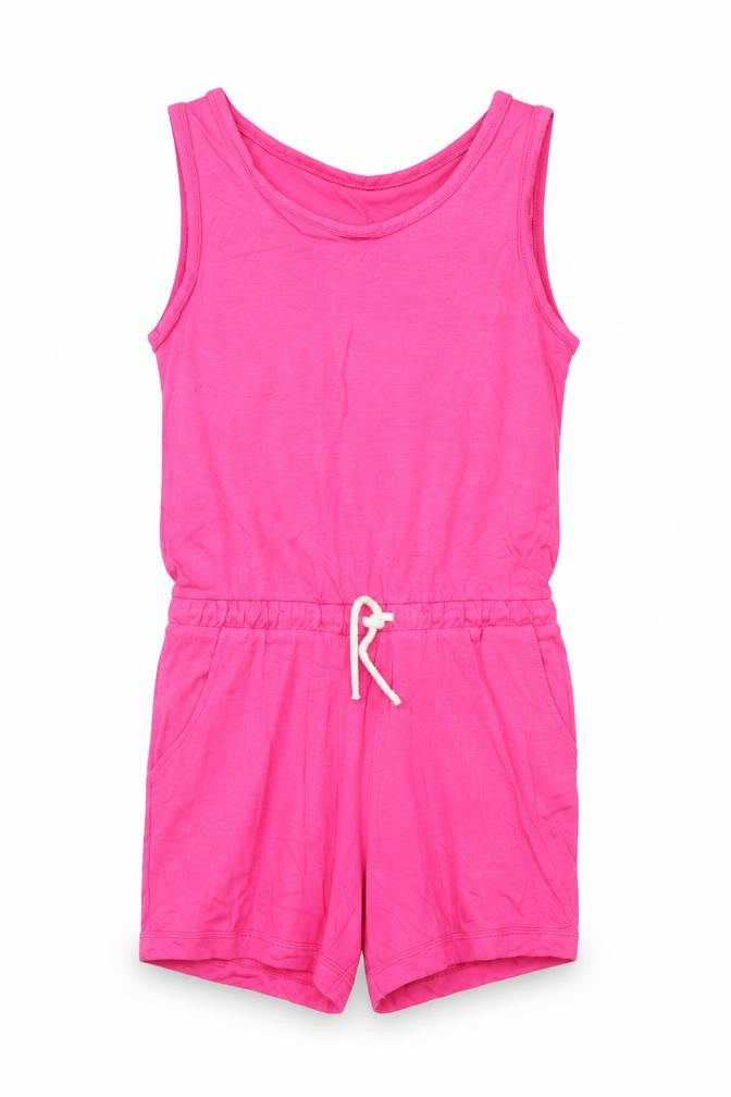Front view of Marks & Spencer girls’ pink playsuit one-piece, size 10-11, years