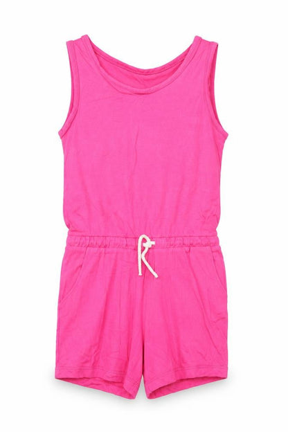 Front view of Marks & Spencer girls’ pink playsuit one-piece, size 10-11, years