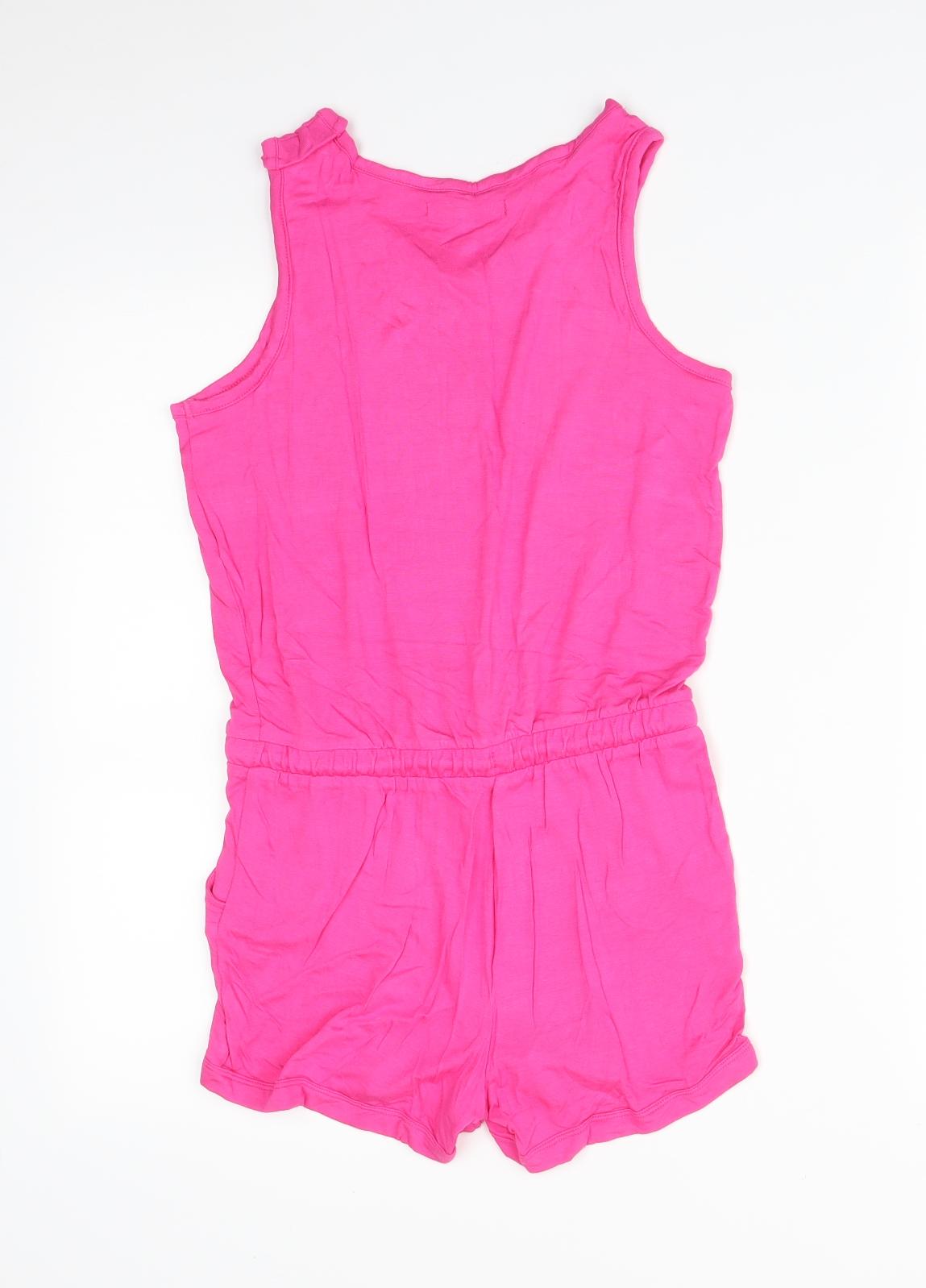 M&S Girls Pink   Playsuit One-Piece Size 10-11 Years