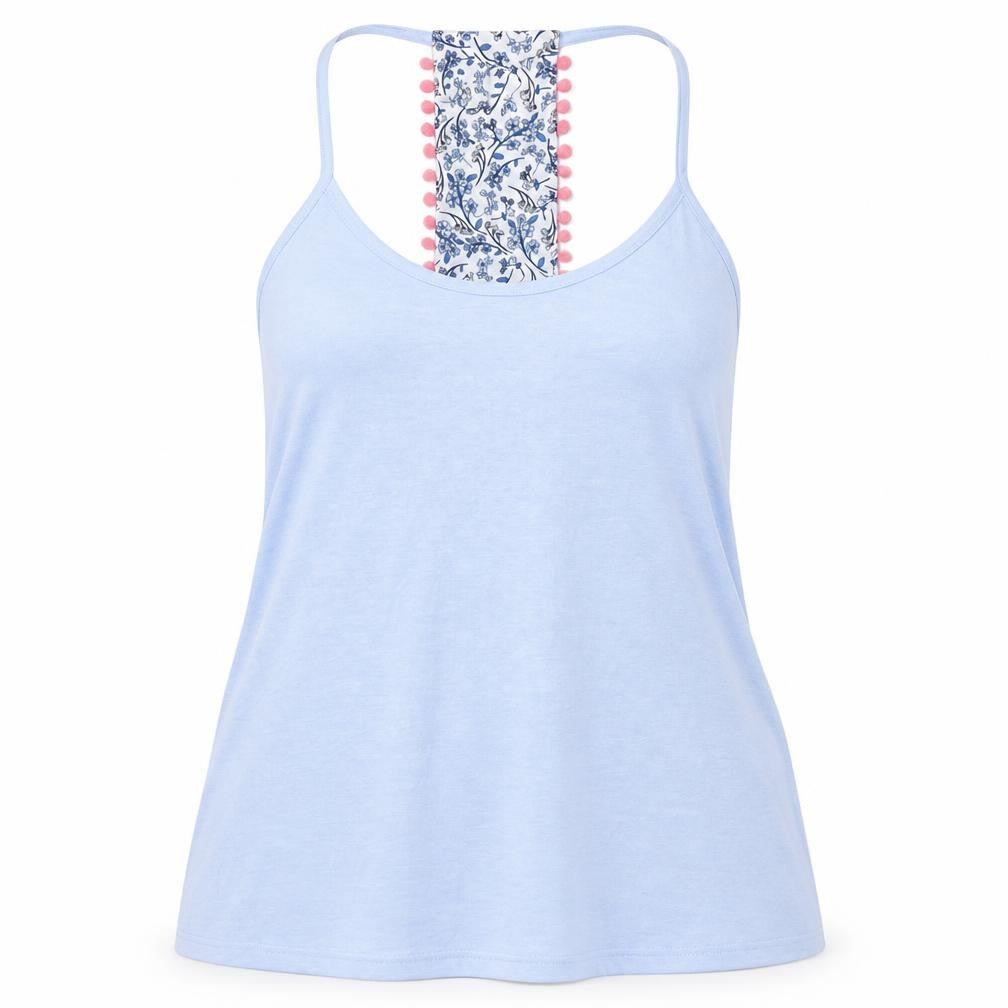 Front view of Matalan women’s blue solid pyjama top, size M