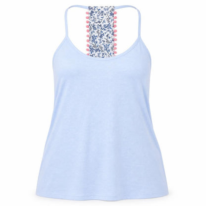 Front view of Matalan women’s blue solid pyjama top, size M