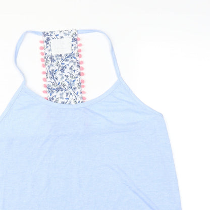 Close-up detail of Matalan women’s blue solid pyjama top, size M