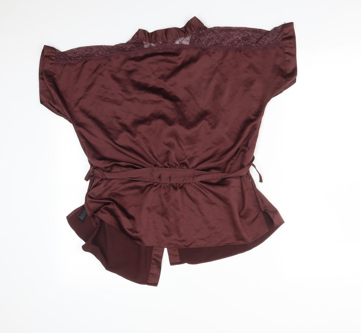 Back view of Autograph women’s purple solid robe, size UK 12