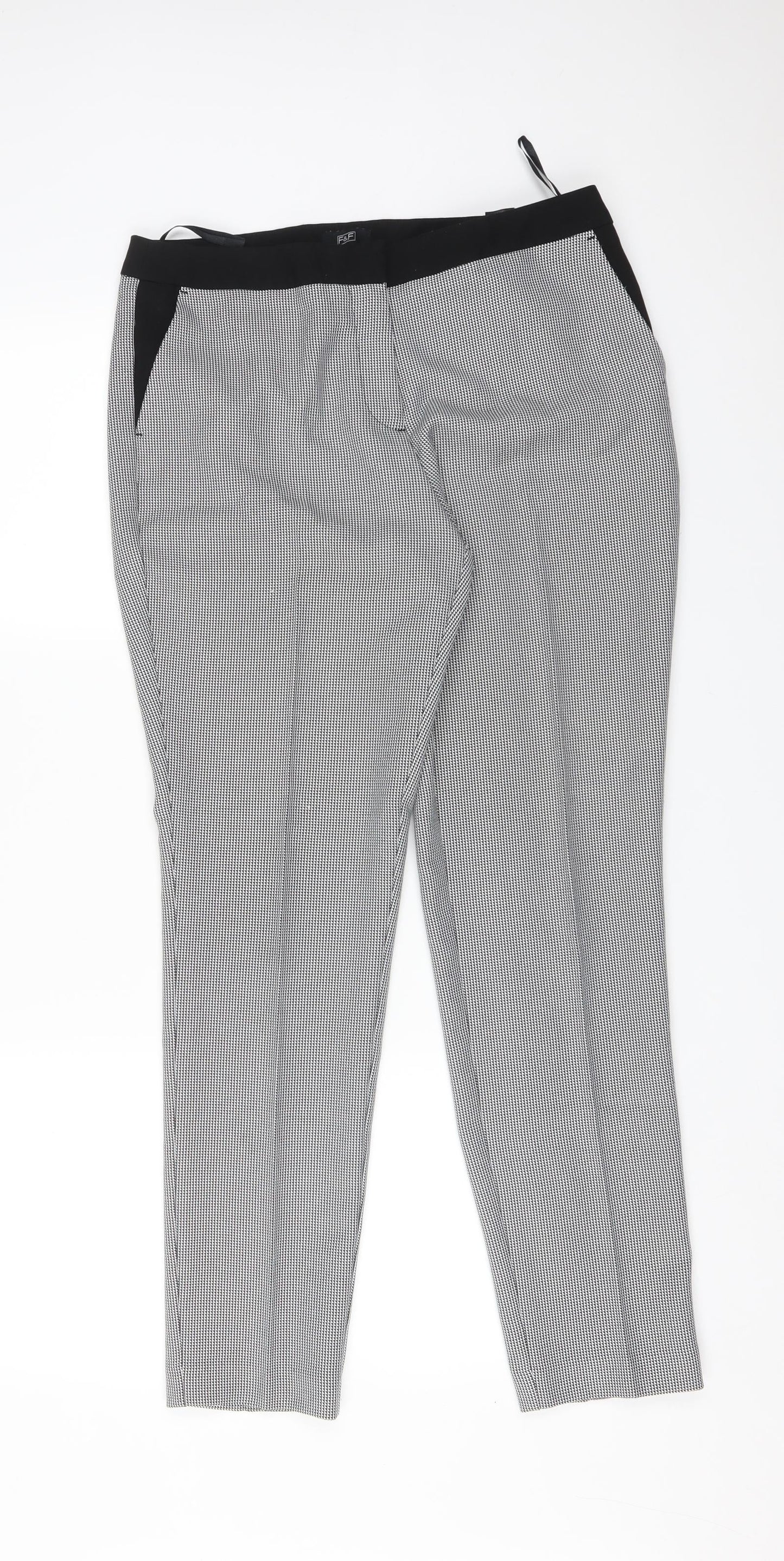 F&F Womens Multicoloured Check  Trousers  Size 10 L28 in