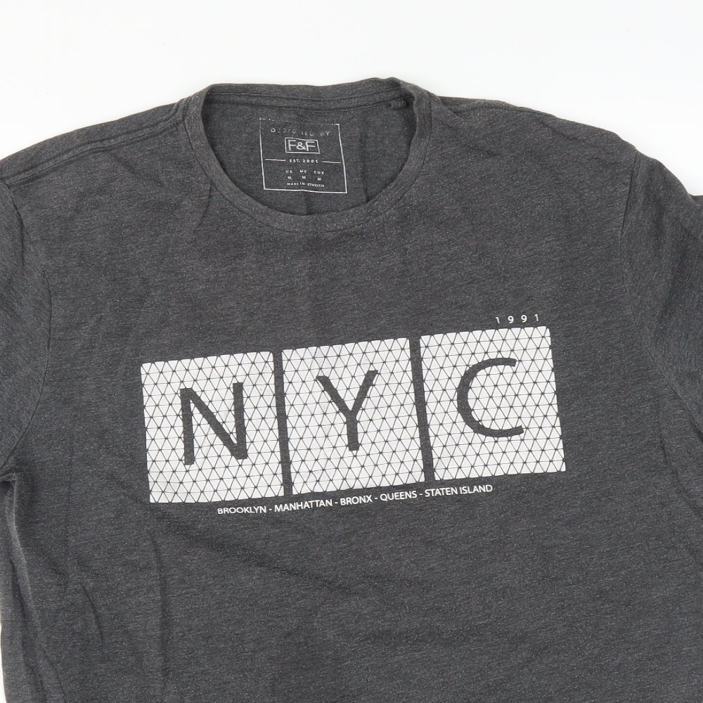 F&F Mens Grey    T-Shirt Size M