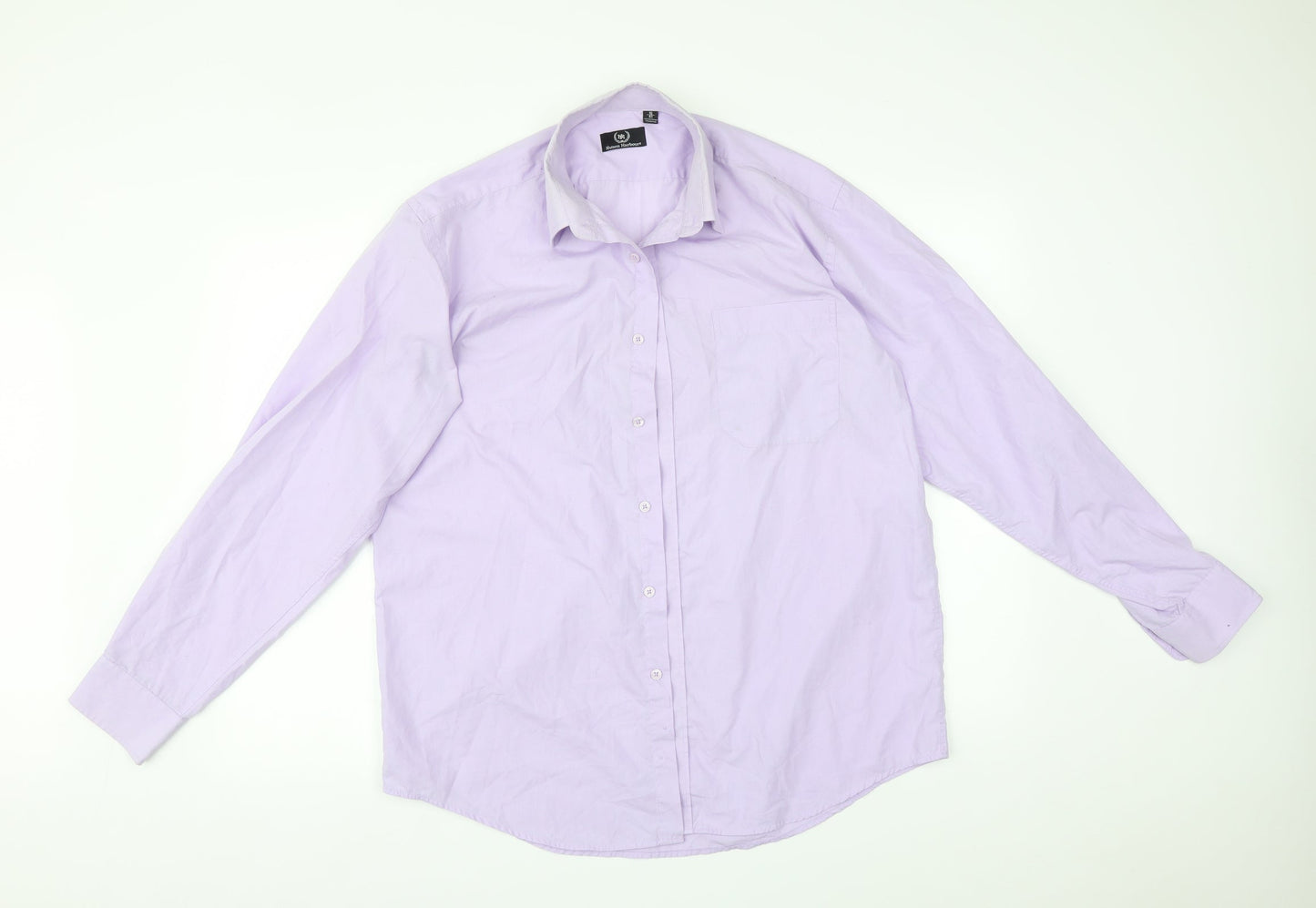 Mens UK Collar Size 40 HUSTON HARBOUR Smart Purple  Dress Shirt