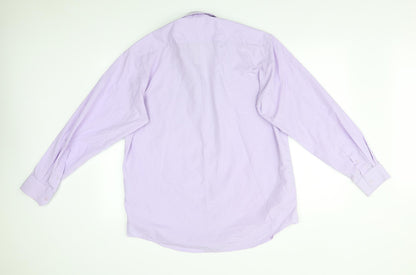 Mens UK Collar Size 40 HUSTON HARBOUR Smart Purple  Dress Shirt