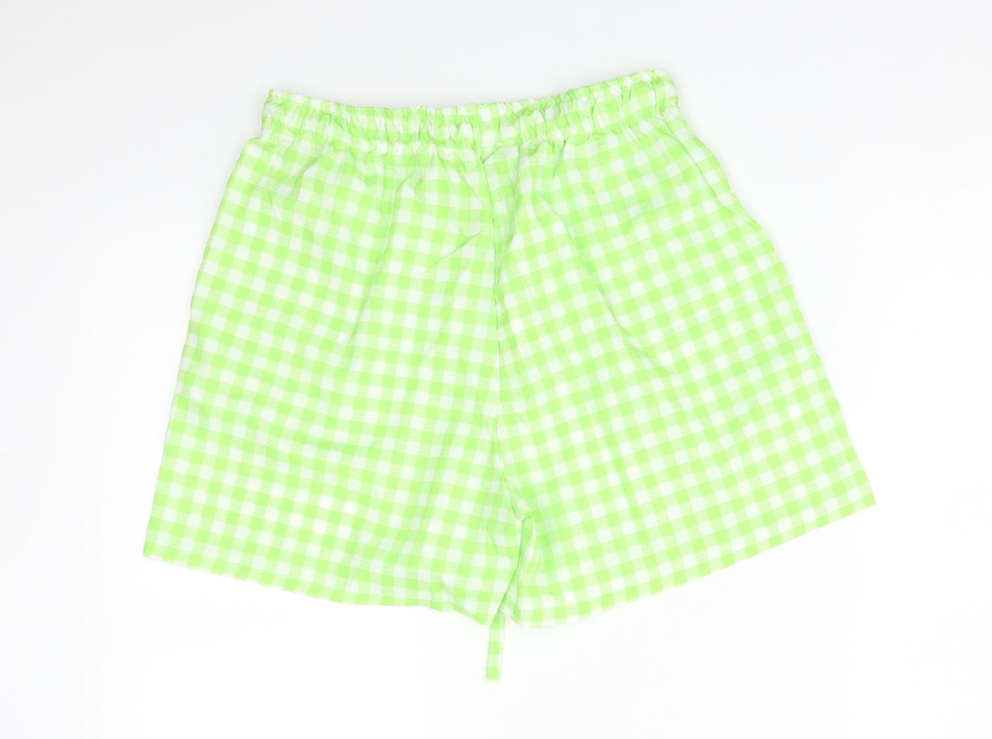 Boohoo Womens Green Check   Sleep Shorts Size 10