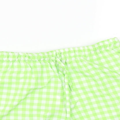 Boohoo Womens Green Check   Sleep Shorts Size 10