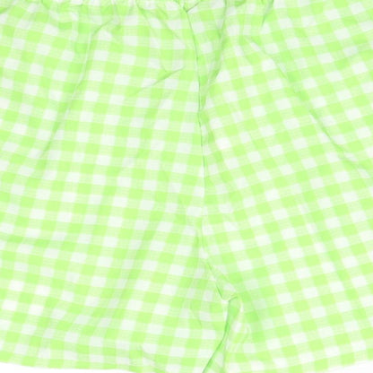 Boohoo Womens Green Check   Sleep Shorts Size 10