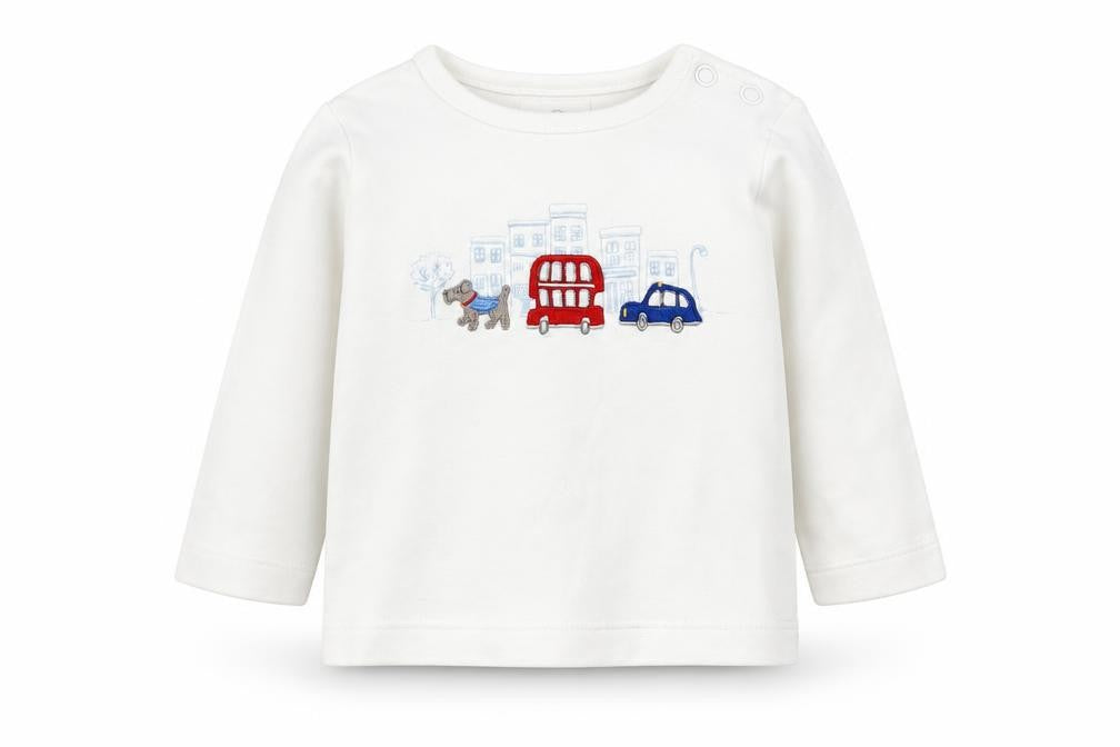 Front view of John Lewis Baby White Basic T-Shirt, size 0-3, Months