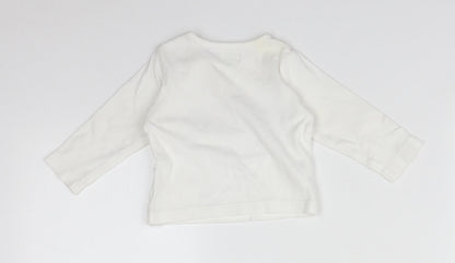 Back view of John Lewis Baby White Basic T-Shirt, size 0-3, Months