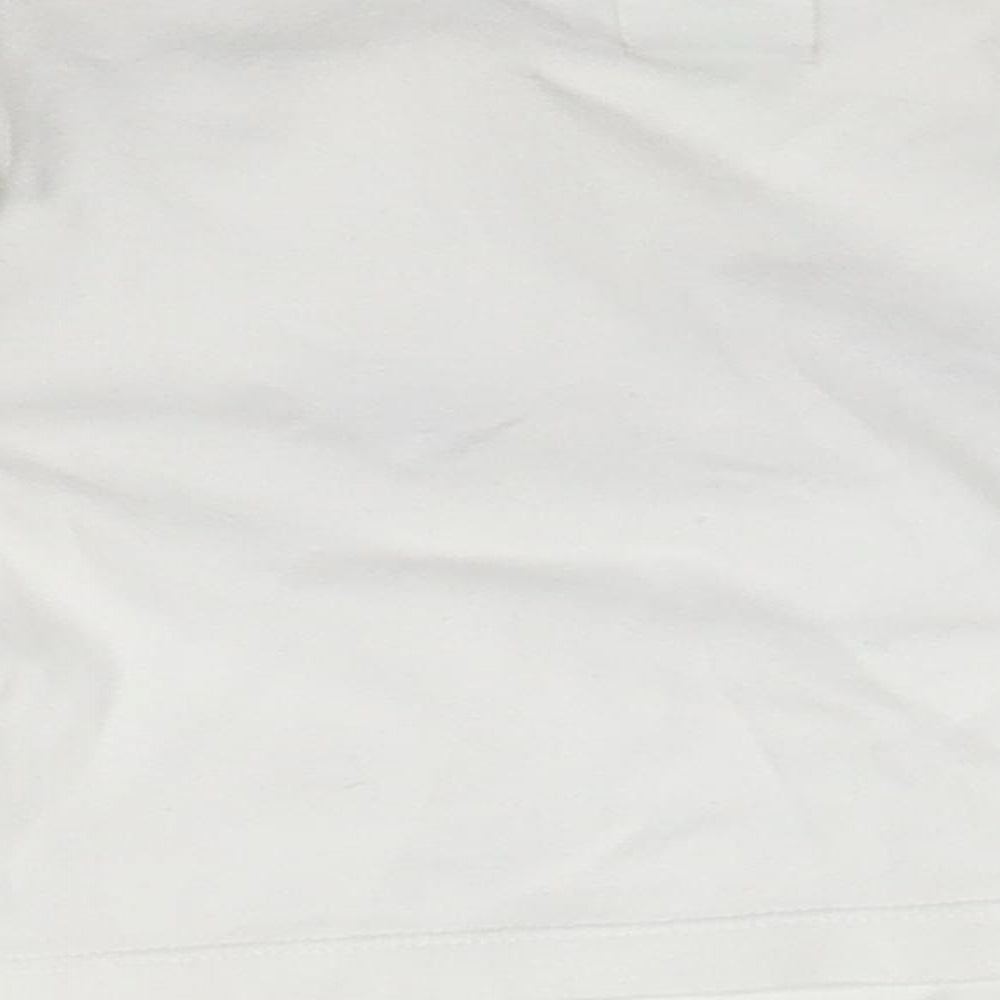 Brand and care label for John Lewis Baby White Basic T-Shirt, size 0-3, Months