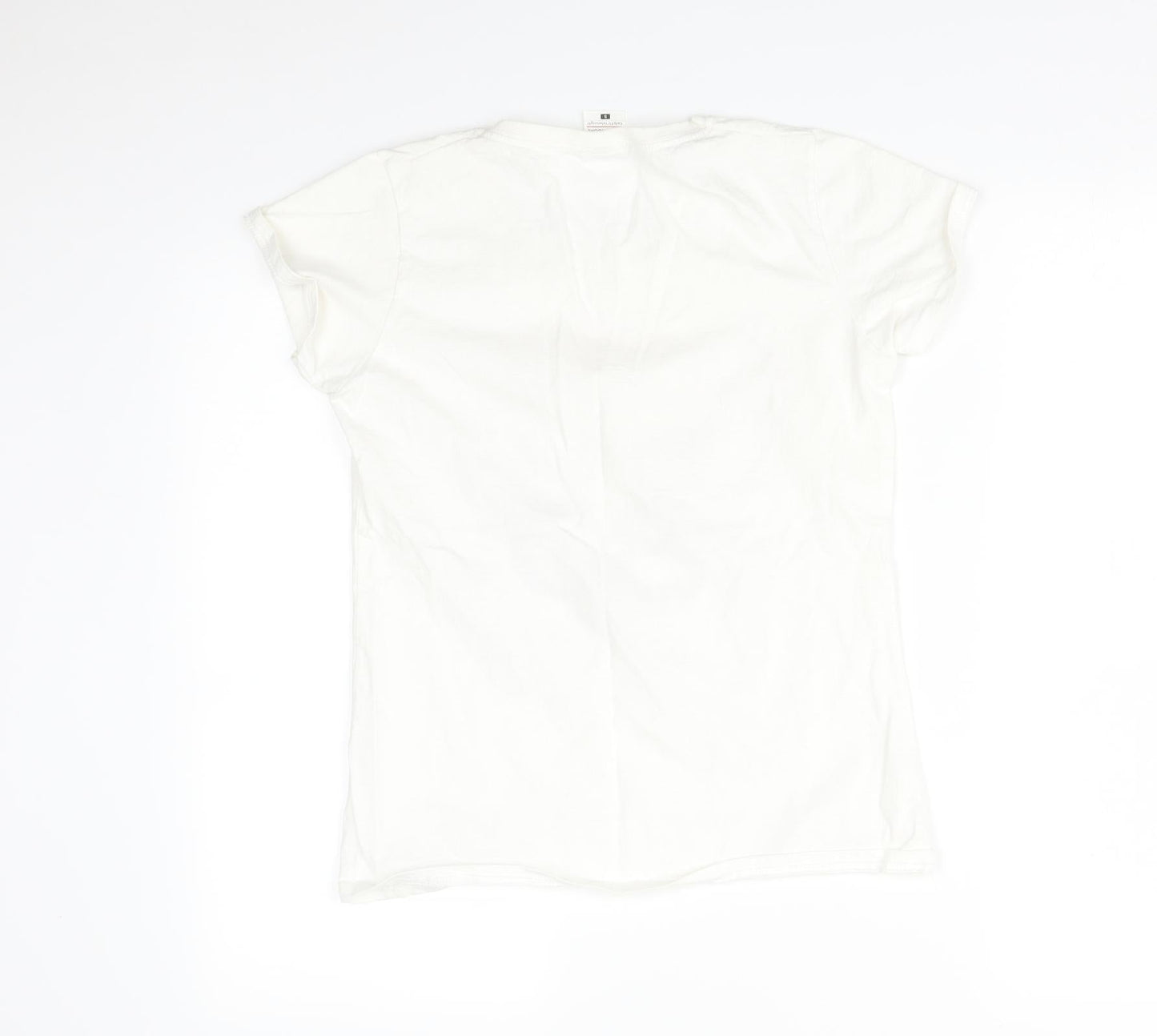 Womens UK Size S Fruit of the Loom White Basic T-Shirt