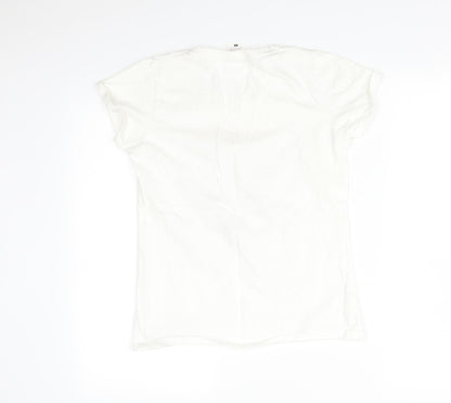 Womens UK Size S Fruit of the Loom White Basic T-Shirt