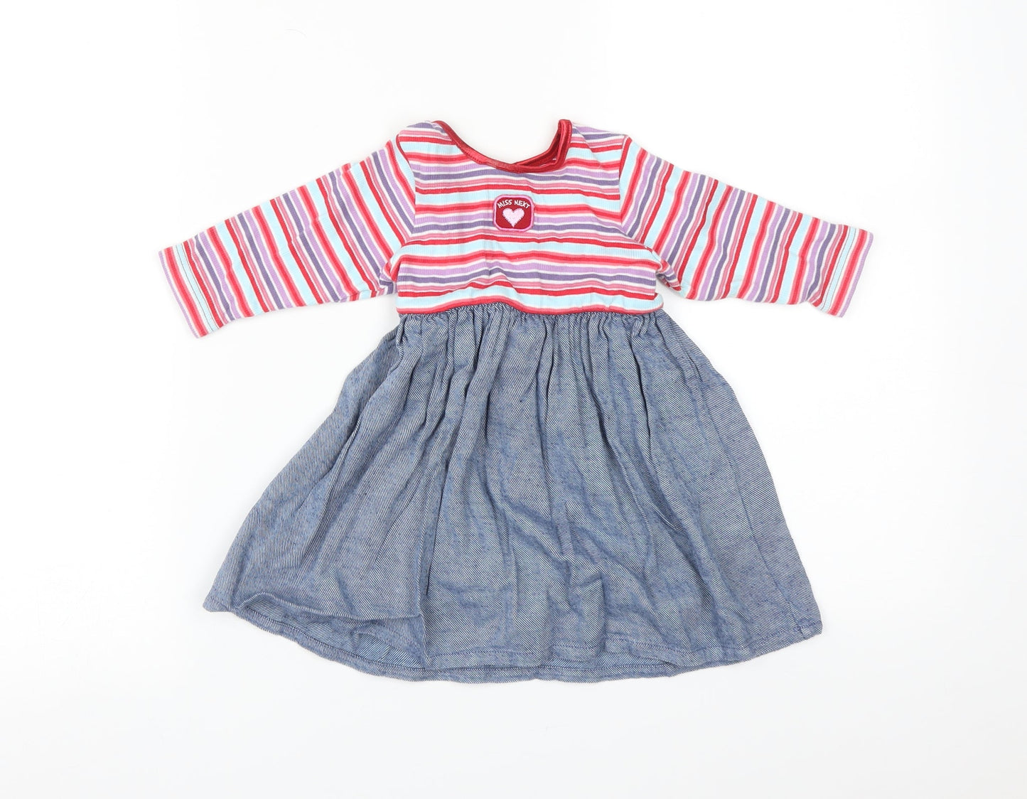 NEXT Girls Multicoloured Striped  Fit & Flare  Size 6-9 Months