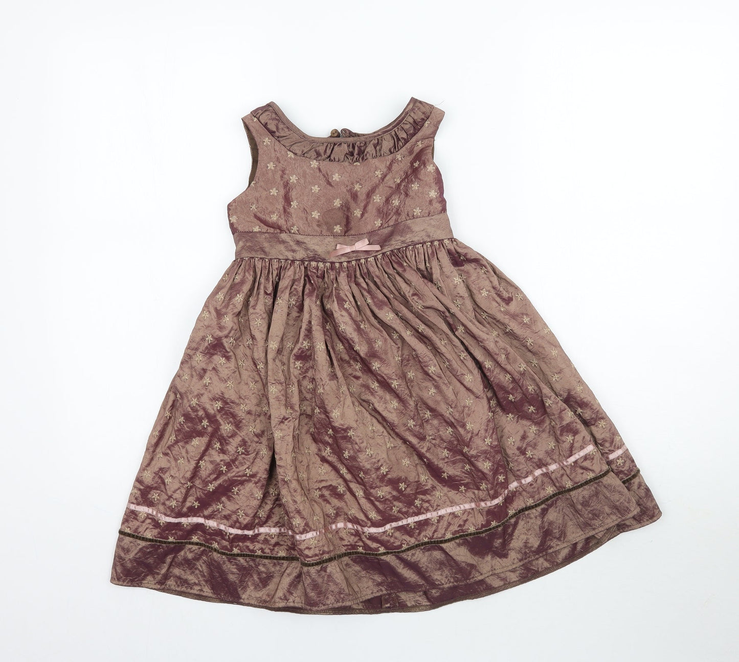 Adams kids Girls Brown   Fit & Flare  Size 2-3 Years  - Shiny / metallic bronze colour