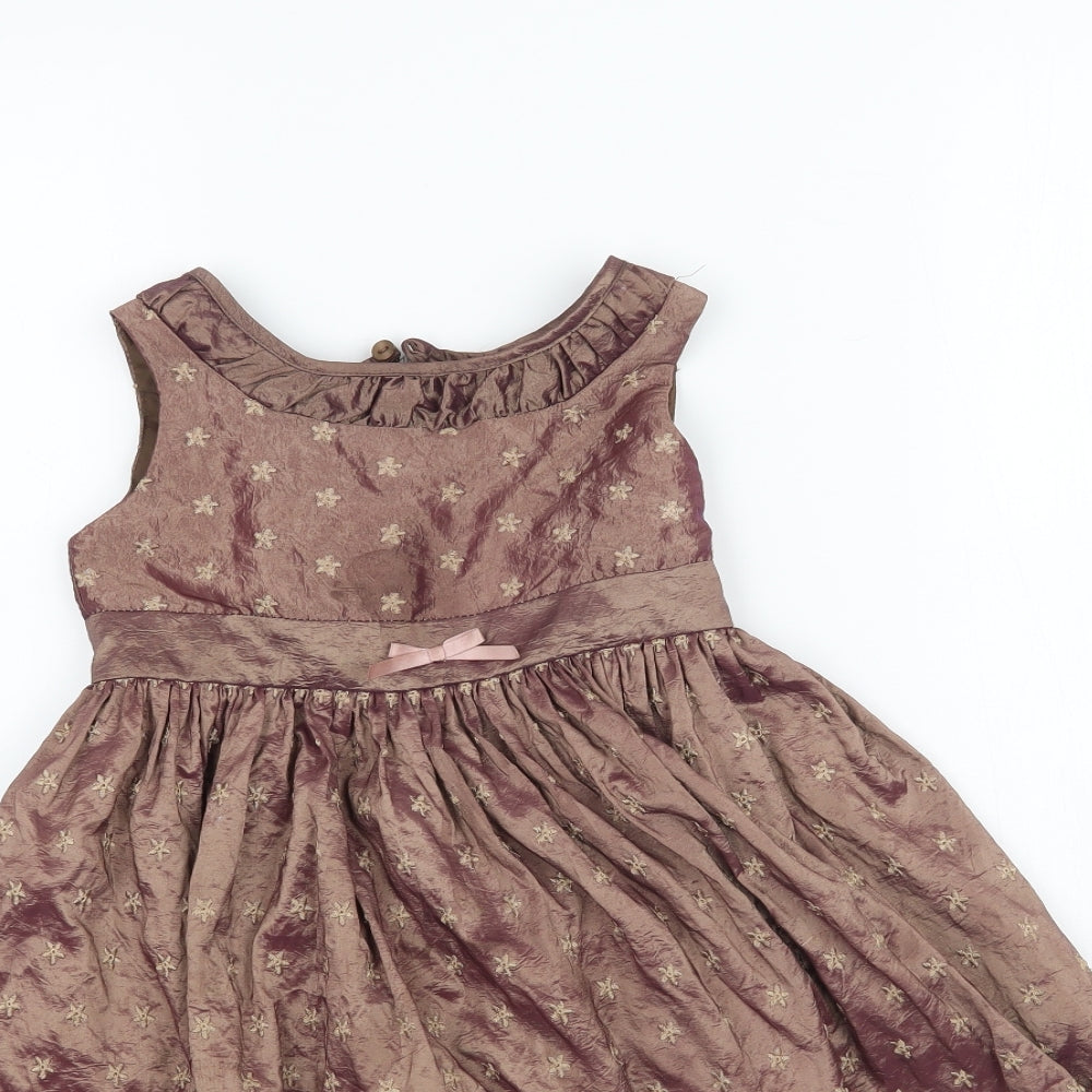 Adams kids Girls Brown   Fit & Flare  Size 2-3 Years  - Shiny / metallic bronze colour