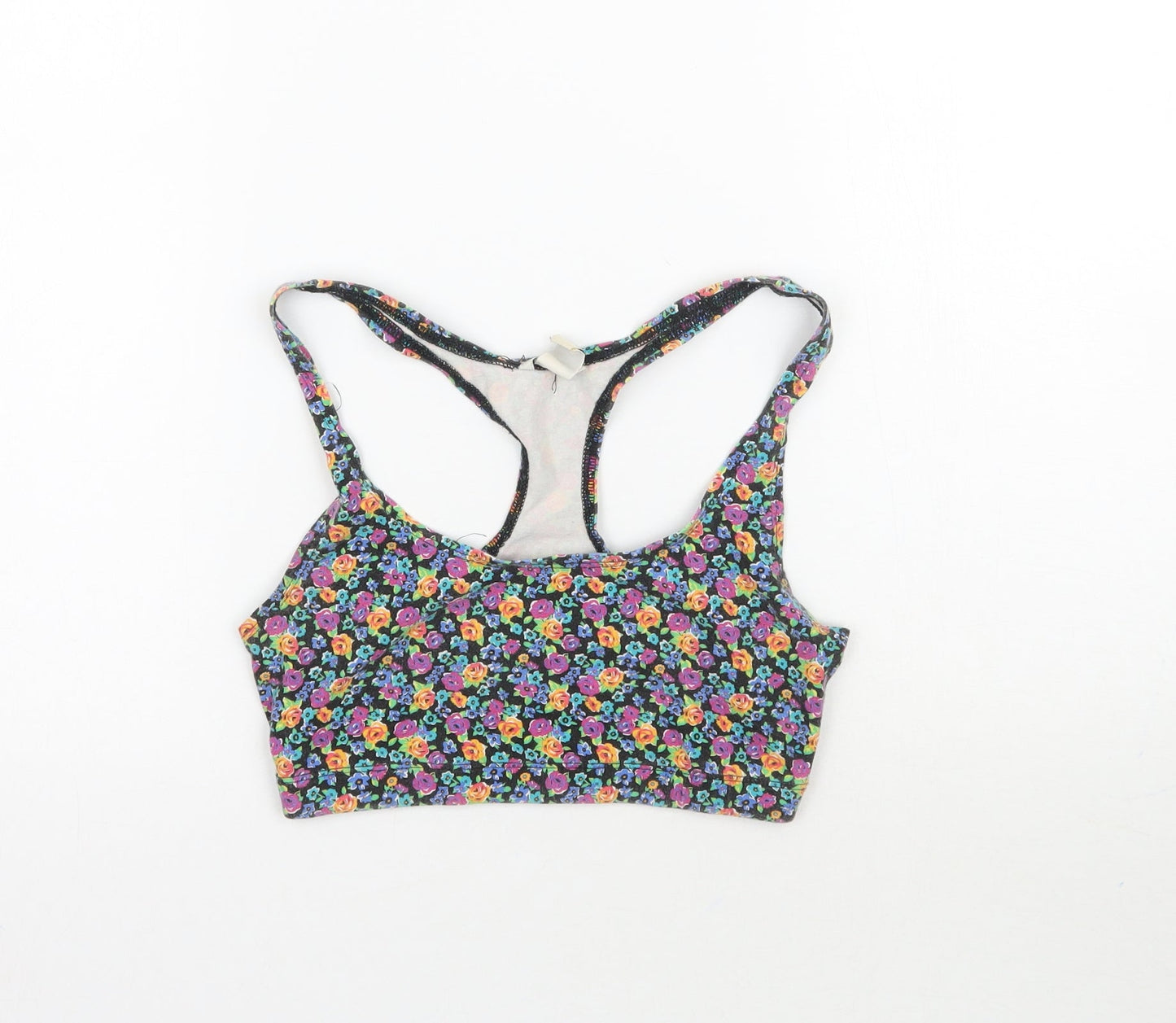 I Love H81 Womens Multicoloured Floral  Cropped Tank Size S