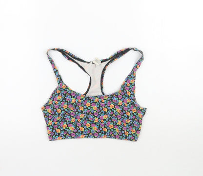I Love H81 Womens Multicoloured Floral  Cropped Tank Size S