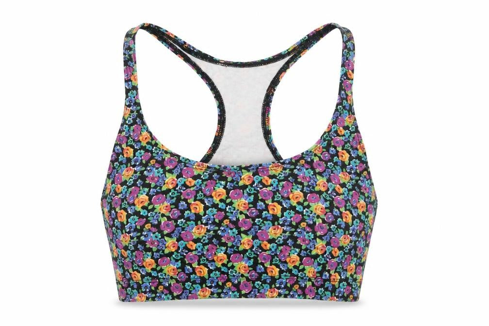 Front view of I Love H81 women’s multicoloured floral cropped tank, size S