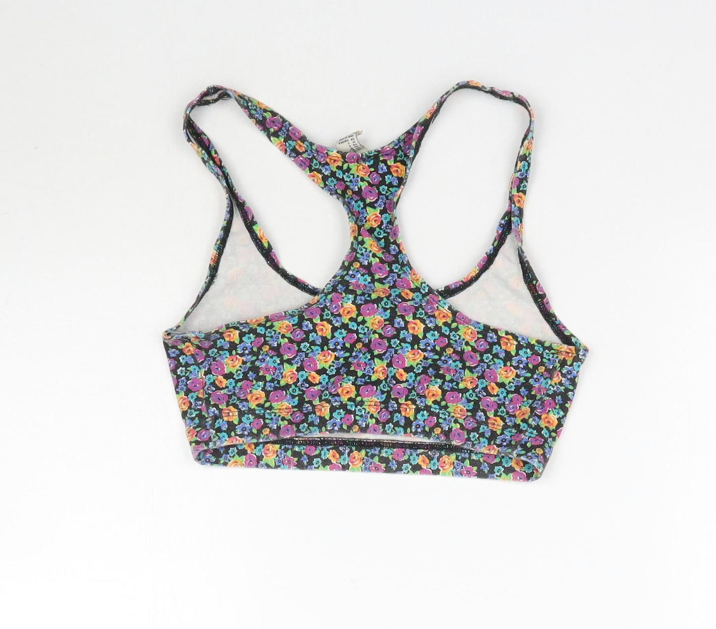 I Love H81 Womens Multicoloured Floral  Cropped Tank Size S