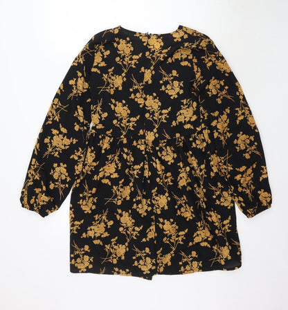 SheIn Womens Black Floral  Mini  Size S