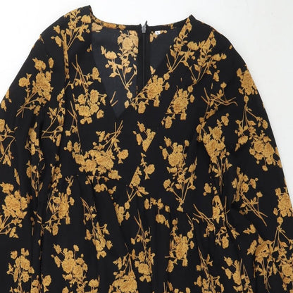 SheIn Womens Black Floral  Mini  Size S