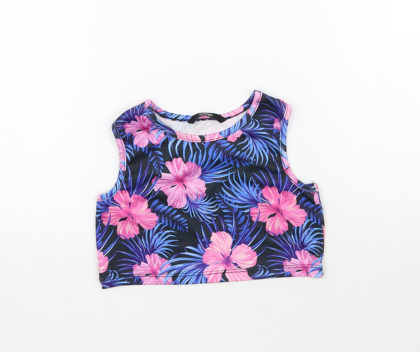 George Girls Multicoloured Floral  Basic Tank Size 4-5 Years  - Swimming top