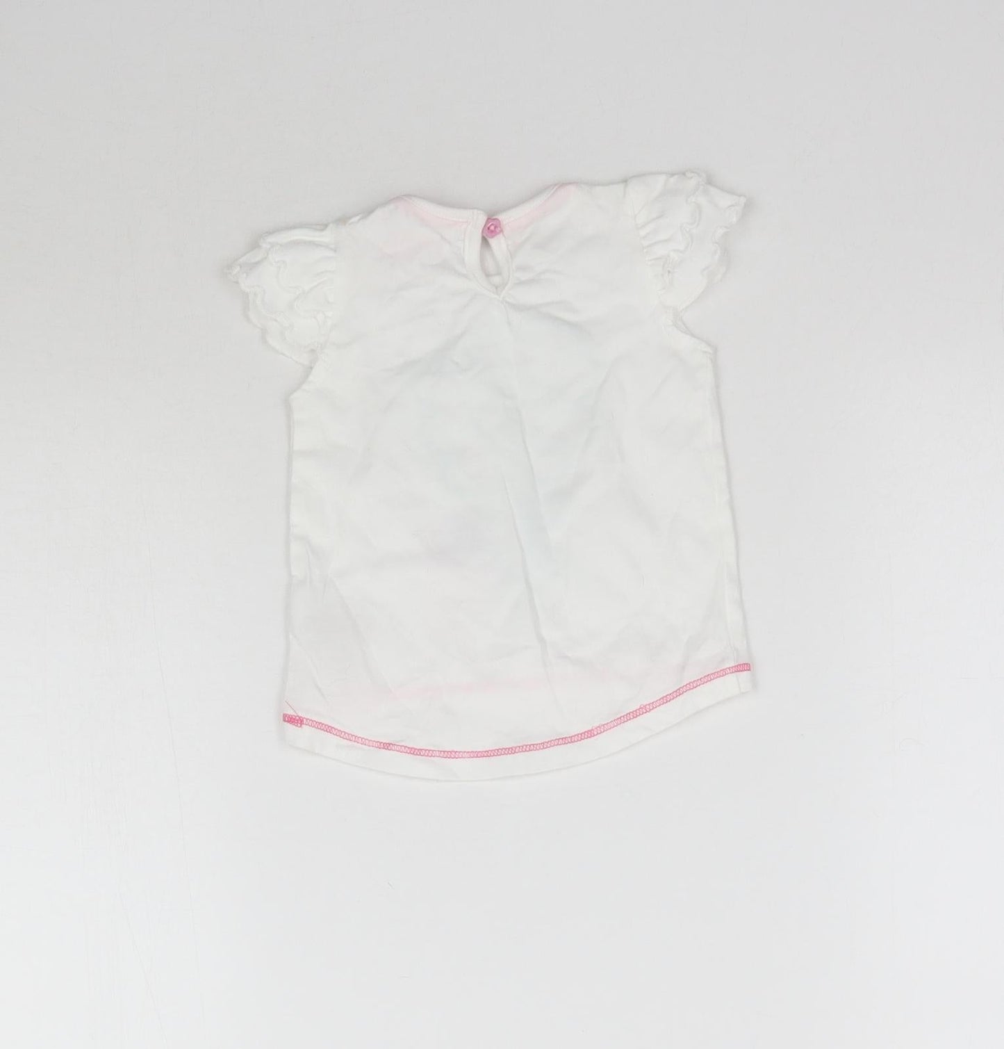 Lullaby Girls White   Basic T-Shirt Size 0-3 Months  - Flower