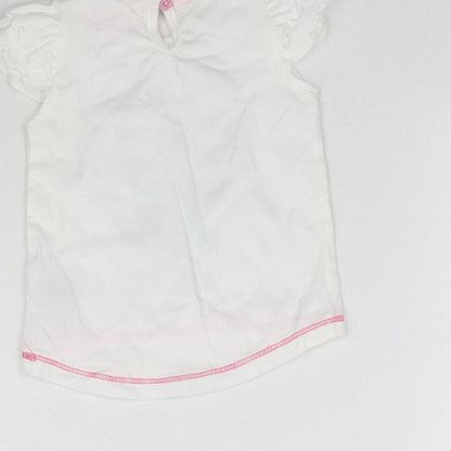 Lullaby Girls White   Basic T-Shirt Size 0-3 Months  - Flower