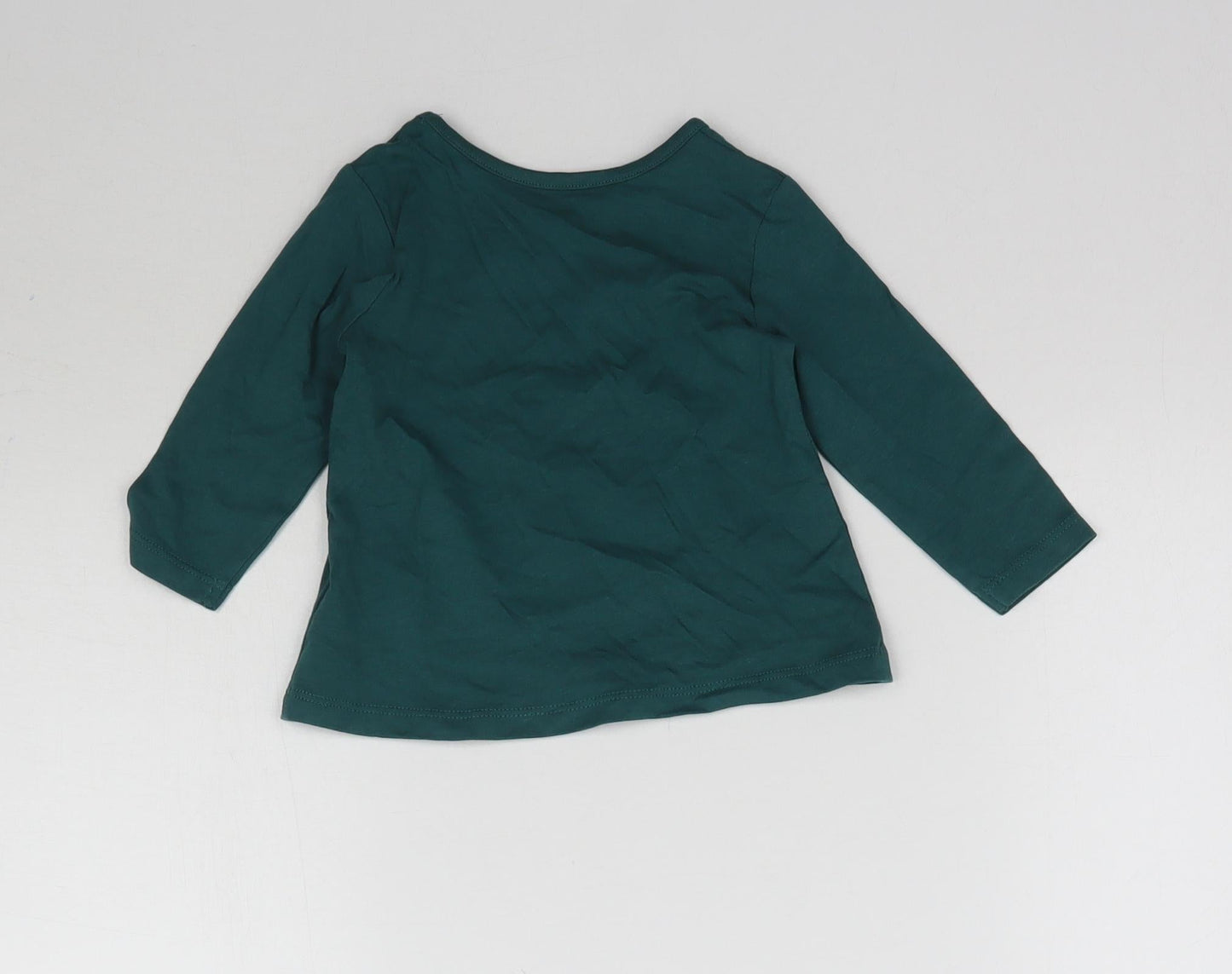 George Girls Green   Basic T-Shirt Size 3-6 Months  - Cat & Elephant